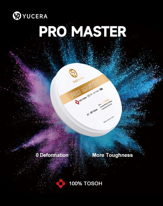 Yucera 4D Pro Master Dental Zirconia Block 0 Vervorming Met 8 Lagen Meerlaagse Kleur