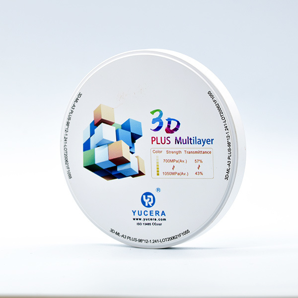 Jelly Teeth Multilayer Translucent 3D Multilayer Plus Zirconia Blocks for Dental Cad Cam Dental Milling Machine