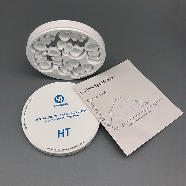 YUCERA 89mm HT Hoge Translucente Cad Cam Tandheelkundige Materialen Fabrikant Tandtechnisch Laboratorium Verbruiksartikelen Zirkoniumoxide Blok Fabrieksprijs