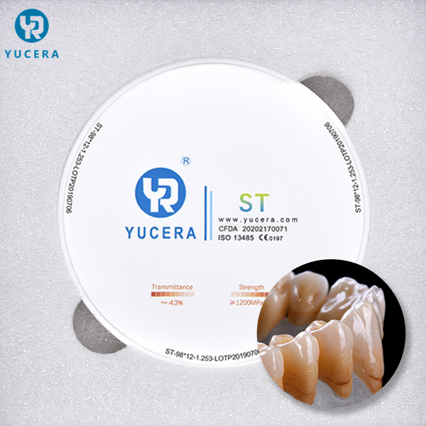 Yucera ST 98mm Zirconia Tandheelkundig Blok voor Tandheelkundige Apparatuur Laboratorium en Tandheelkundige Implantaten/stoelen