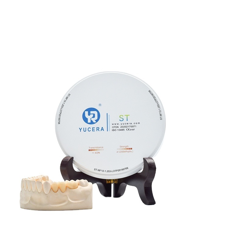 Yucera Fabrieksprijs Tandheelkundige Super Translucente ST 98mm 95mm Witte Blok Keramische Schijf voor Cad Cam Systeem 5-assige Freesmachine