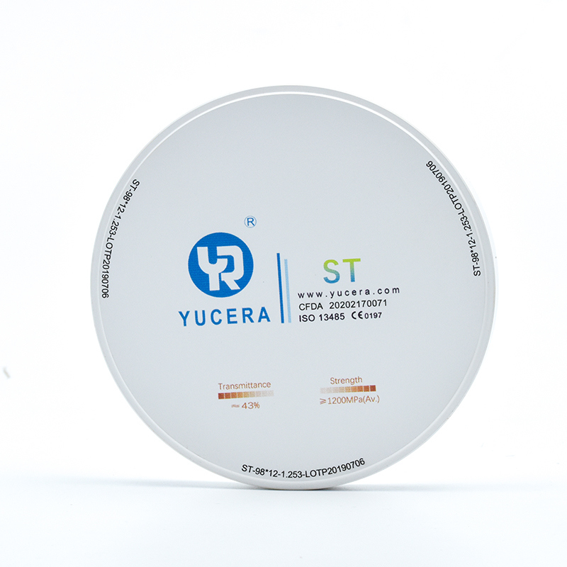 Yucera Fabrieksprijs Tandheelkundige Super Translucente ST 98mm 95mm Witte Blok Keramische Schijf voor Cad Cam Systeem 5-assige Freesmachine