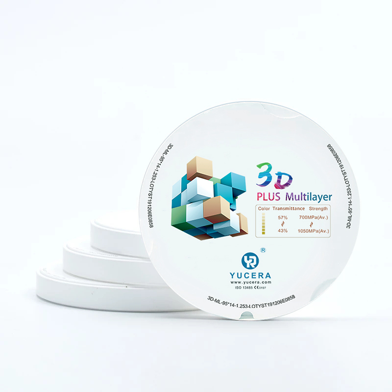 98mm 3D Plus Multilayer Dental Zirconia Blocks YUCERA the Best Dental Zirconia Discs Materials for CAD/CAM System Lab
