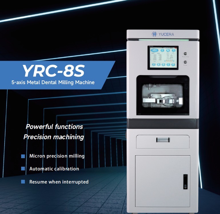 Yucera Factory Price CADCAM Dental 5axis Wet Milling Machine Vertical Milling Equipment for Titanium Disc,PMMA,Lithium,Premill