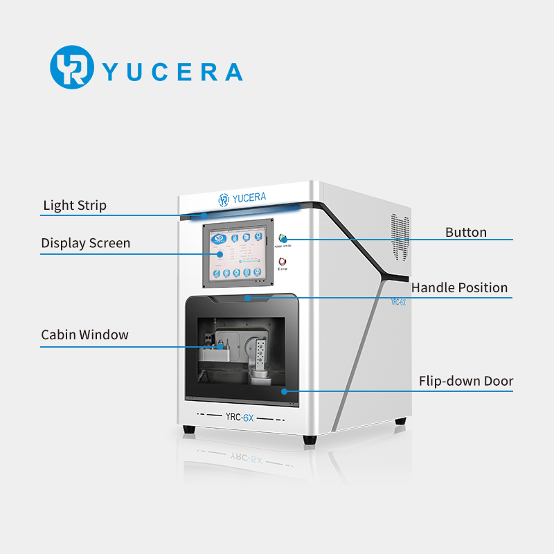 YUCERA YRC 6X  5-Axis Dental CAD CAM Milling Machine for Titanium Column Glass Ceramic Restorations