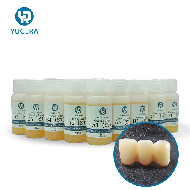Oplossingen Yucera 18-kleuren Keramische Zirkoniumoxide Kleurkit Natuurlijke Gloed voor Tandtechnische Laboratoriumcreaties