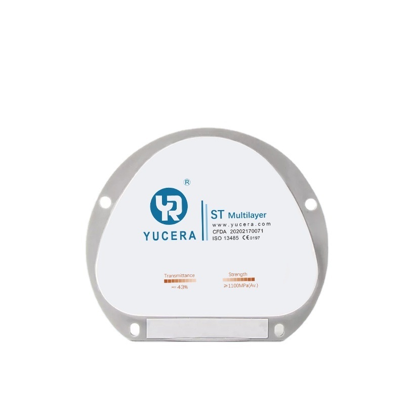 Yucera ST Multilayer Zirconia Blokken - Hoogwaardige Oplossing voor CAD/CAM Tandheelkundige Toepassingen