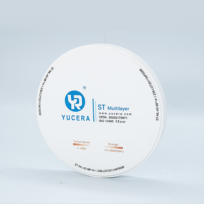 Yucera ST Multilayer Zirconia Blokken - Hoogwaardige Oplossing voor CAD/CAM Tandheelkundige Toepassingen