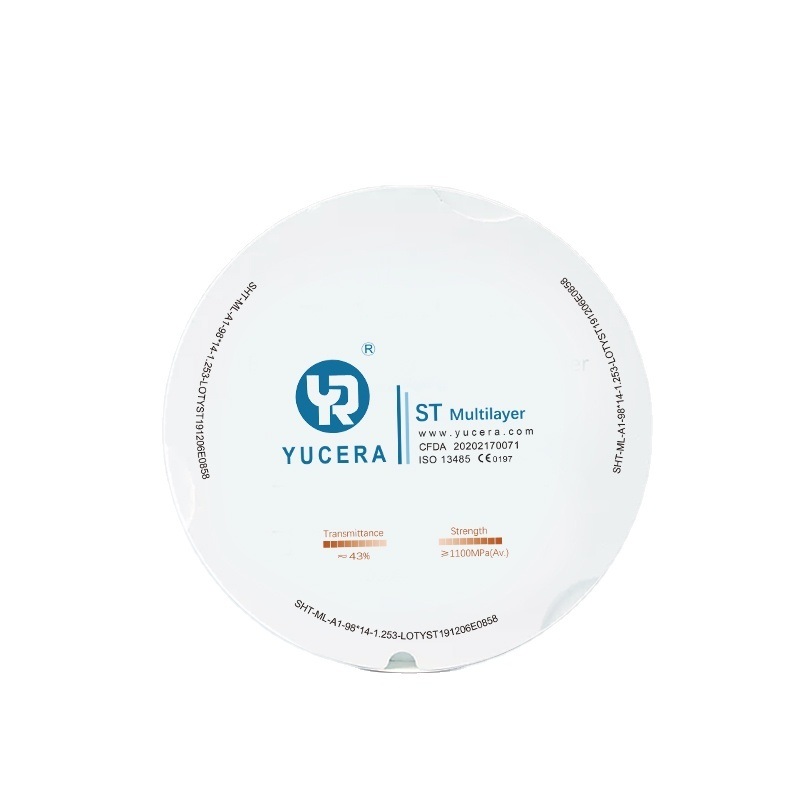 Yucera ST Multilayer Zirconia Blokken - Hoogwaardige Oplossing voor CAD/CAM Tandheelkundige Toepassingen