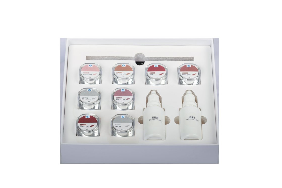 Yucera 18-kleuren Keramische Zirkoniumoxide Kleur- en Glazuurset Natuurlijke Gloed voor Tandtechnische Laboratoriumcreaties