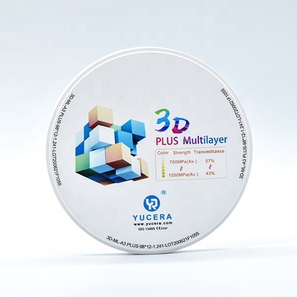 YUCERA 3D Zirconia Achterbrug Materiaal | Combineert Sterkte met Natuurlijke Translucentie
