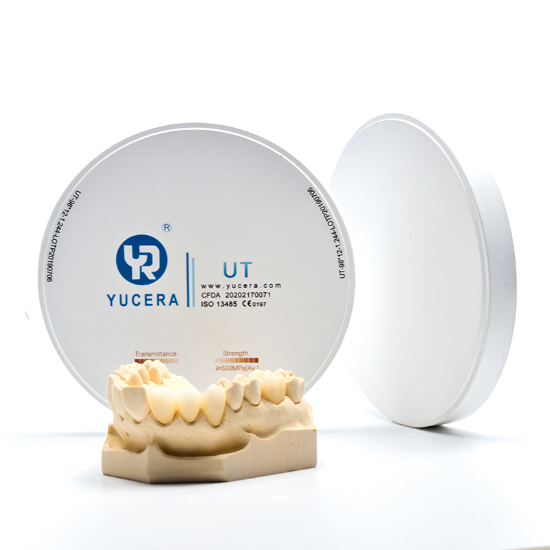 Tandheelkundige Zirkoniumoxide Schijf 98mm YUCERA UT Wit (49% Trans./600MPa) | ISO 13356 Gecertificeerd