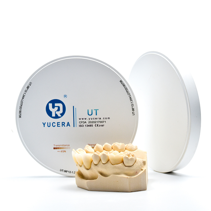 Tandheelkundige Zirkoniumoxide Schijf 98mm YUCERA UT Wit (49% Trans./600MPa) | ISO 13356 Gecertificeerd