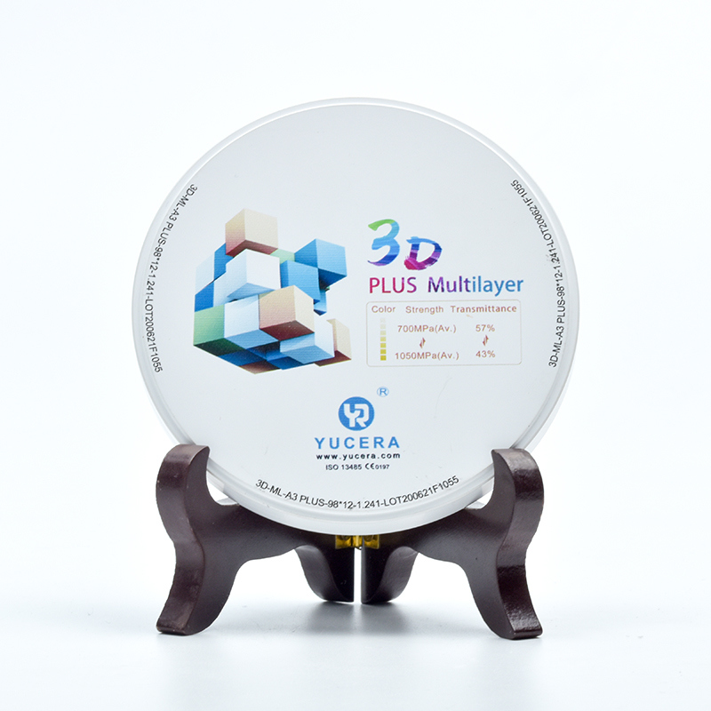 Dental Zirconia Disc 98mm YUCERA 3D Multilayer | 1050MPa/43-57% Lichtdoorlatendheid | ISO 13356 Gecertificeerd