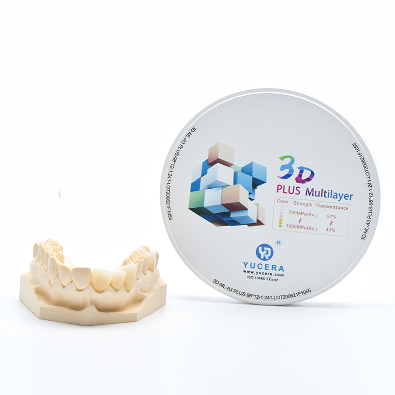 Dental Zirconia Disc 98mm YUCERA 3D Multilayer | 1050MPa/43-57% Lichtdoorlatendheid | ISO 13356 Gecertificeerd
