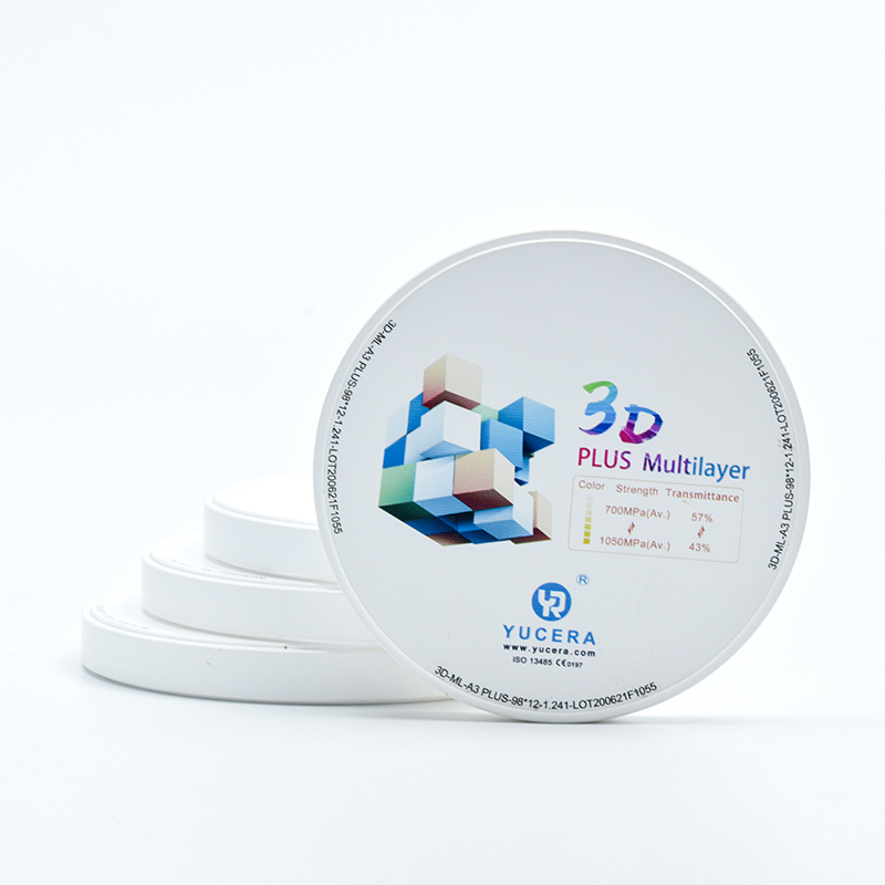 YUCERA 3D Multilayer Zirconia Disc  98mm for Lifelike Crowns & Veneers | 1050MPa Strength