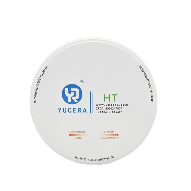 Yucera HT wit 98mm Zirkoniumoxide Keramische Blokken - Ideaal voor Tandtechnisch Laboratoriumwerk van Hoge Kwaliteit
